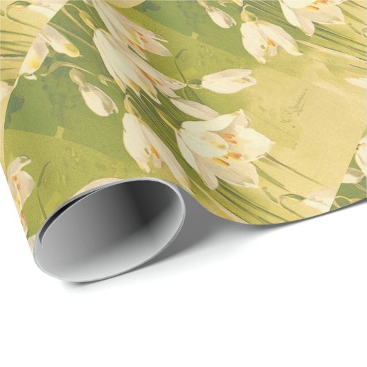 -witte Lily van de vallei Cadeaupapier (Rol Hoek)