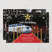 Witte Limo Rode Tapijt Hollywood Verjaardagsfeest Kaart (Voorkant / Achterkant)