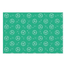 Witte Limoen Fruit Patroon Green Wrapping Paper