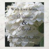 Witte Limoen Hydrangea bruiloft Dank u Wijn Etiket (Enkel label)