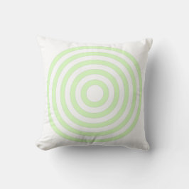 Witte & limoengroene pastel concentrische cirkels kussen