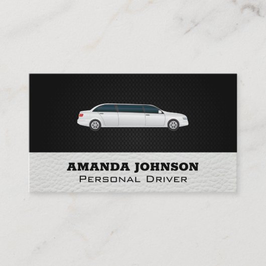 witte limousine | Rijdiensten Visitekaartje (Voorkant)