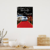 Witte limousine rode loper Hollywood Sweet 16-fees Poster (Keuken)