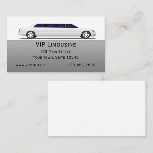 Witte Limousine Visitekaartje (Voorkant / Achterkant)