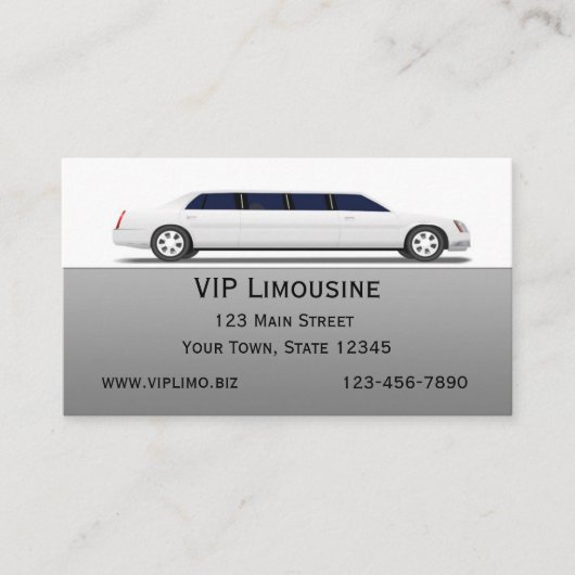 Witte Limousine Visitekaartje (Voorkant)