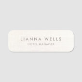 Witte linnen (afbeelding) medewerker naamplaatje (Voorkant)