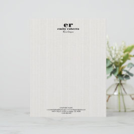 Witte Linnen Jute Grijze Typografie Briefhoofd