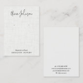 Witte Linnen Patroon Sieraden Oorbel Display Visitekaartje (Voorkant / Achterkant)