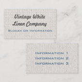  witte linnen Visitekaartjes (Voorkant / Achterkant)