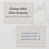 witte linnen Visitekaartjes (Voorkant / Achterkant)