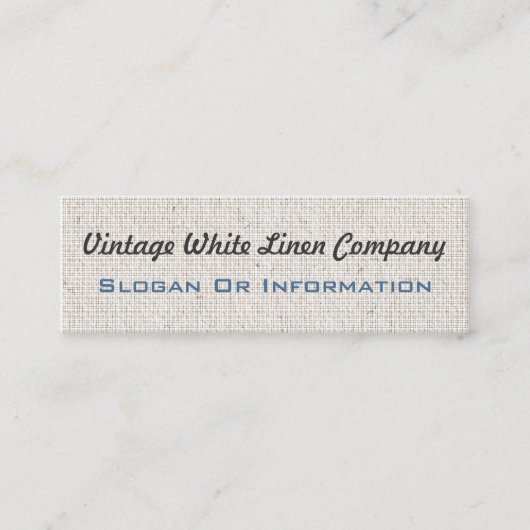 witte linnen Visitekaartjes (Voorkant)