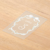 Witte lint baby's adem acryl tafelnummer (Laagn)