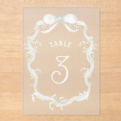 Witte lint baby's adem acryl tafelnummer (Voorkant)