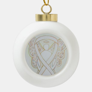 Witte lint Bewustzijns lint Engel Bewaker Ornament