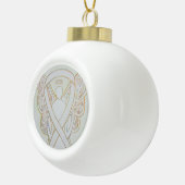 Witte lint Bewustzijns lint Engel Bewaker Ornament (Rechts)