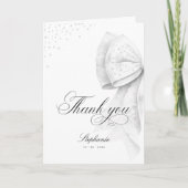 Witte Lint Bruidsmeisjespicknick Uitnodiging Vouwe (Voorkant)