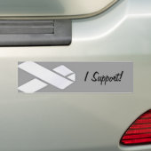Witte lint bumpersticker (Op auto)