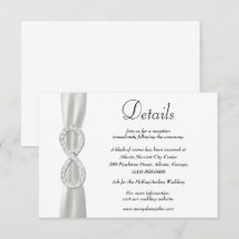Witte lint diamant oneindigheid huwelijksdetails