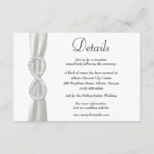Witte lint diamant oneindigheid huwelijksdetails informatiekaartje (Voorkant)