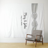 Witte lint diamant oneindigheid trouw achtergrond wandkleed (In Situ (horizontaal))