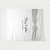 Witte lint diamant oneindigheid trouw achtergrond wandkleed (Voorkant (horizontaal))