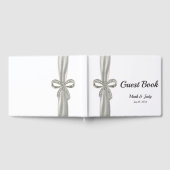 Witte lint diamanten boog bruiloft guestboek gastenboek (Volledig)