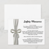 Witte Lint Diamanten Boog Veiligheidsmaatregelen Informatiekaartje (Voorkant / Achterkant)