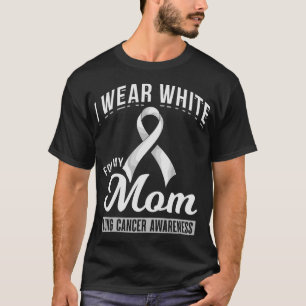 Witte Lint Moeder Kanker Strijder Longkanker Bewus T-shirt