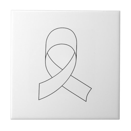 Witte Lint Tekening Tegeltje (Voorkant)