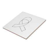 Witte Lint Tekening Tegeltje (Zijkant)