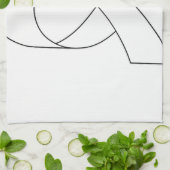 Witte Lint Tekening Theedoek (Gevouwen)