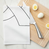 Witte Lint Tekening Theedoek (Quarter Fold)