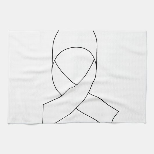 Witte Lint Tekening Theedoek (Horizontaal)