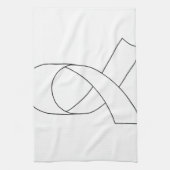 Witte Lint Tekening Theedoek (Verticaal)
