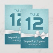 Witte lint trouwzaal plaats tafelnummer (Voorkant / Achterkant)