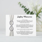 Witte Lint Zilver Oneindig Veiligheidsmaatregelen Informatiekaartje (Staand voorkant)