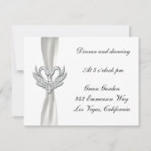 Witte lint Zilveren Zwanen Ontvangstkaart Kaart (Voorkant)