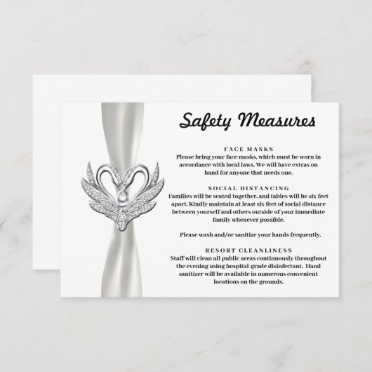 Witte Lint Zilveren Zwanen Veiligheidsmaatregelen Informatiekaartje (Voorkant / Achterkant)