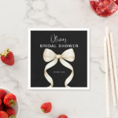 Witte linten strik bruidsdouche servet (Insitu)