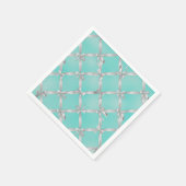 Witte linten Turquoise Robin's Ei Blauw Bruiloftsf Servet (Hoek)