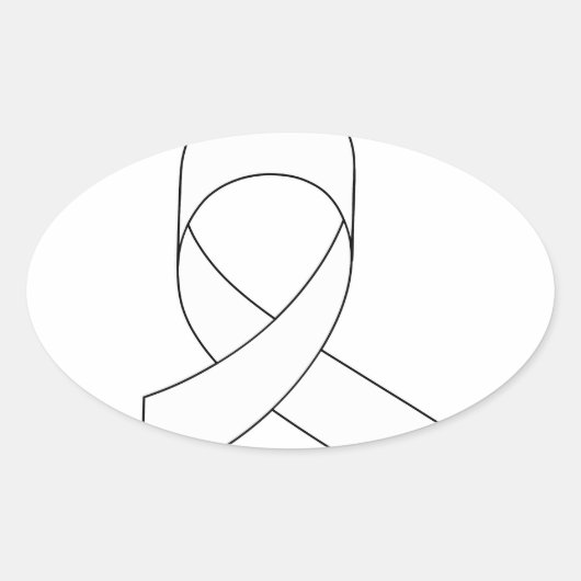 Witte linttekening ovale sticker (Voorkant)