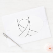 Witte linttekening ovale sticker (Envelop)