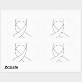 Witte linttekening ovale sticker (Vel)