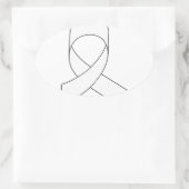 Witte linttekening ovale sticker (Tas)