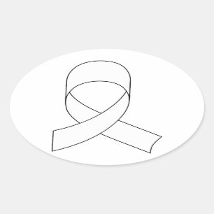 Witte linttekening ovale sticker