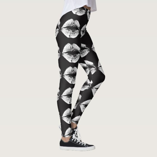 Witte lippen leggings (Rechts)