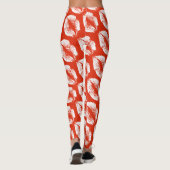 Witte Lippen Modern Sinaasappel Rood Leggings (Achterkant)