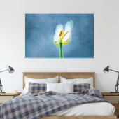 Witte lippenbloem canvas afdruk (Insitu (Slaapkamer))