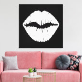 Witte lipstick canvas afdruk (Insitu (Woonkamer))