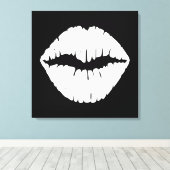 Witte lipstick canvas afdruk (Insitu (Houten vloer))